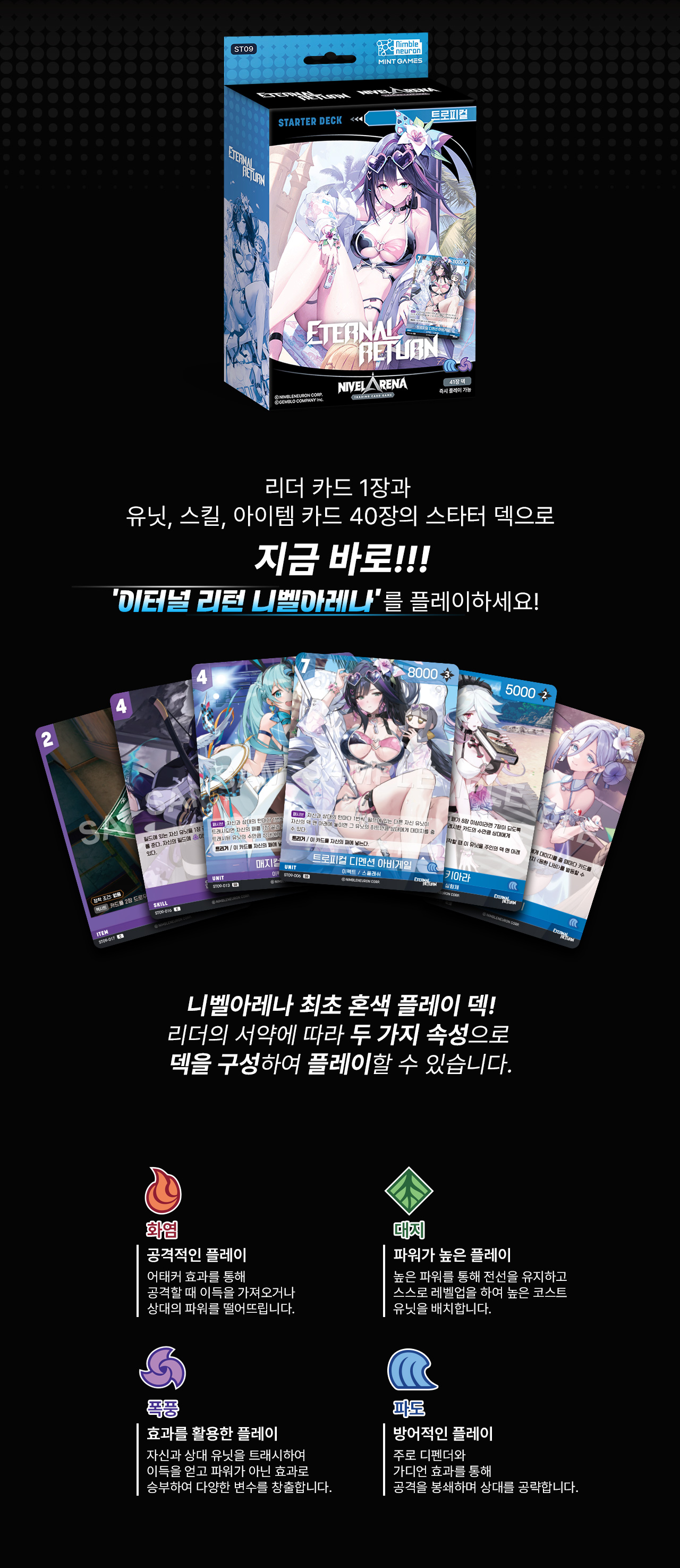 이터널 리턴 니벨아레나 스타터 덱 ST09 <트로피컬> 상세페이지